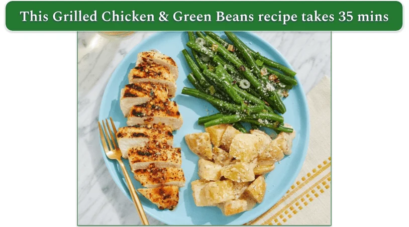 the Grilled Chicken & Green Beans from blue apron