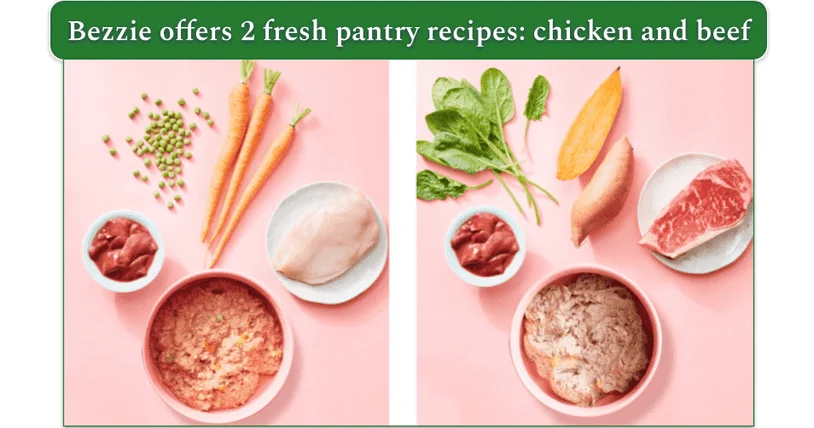 An image of Bezzie's Fresh-Pantry options.