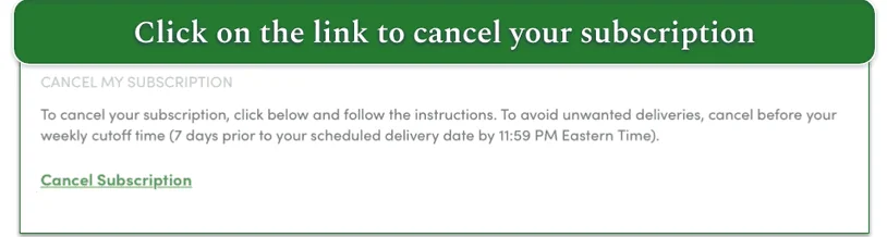 Green Chef's alternatives to cancelation