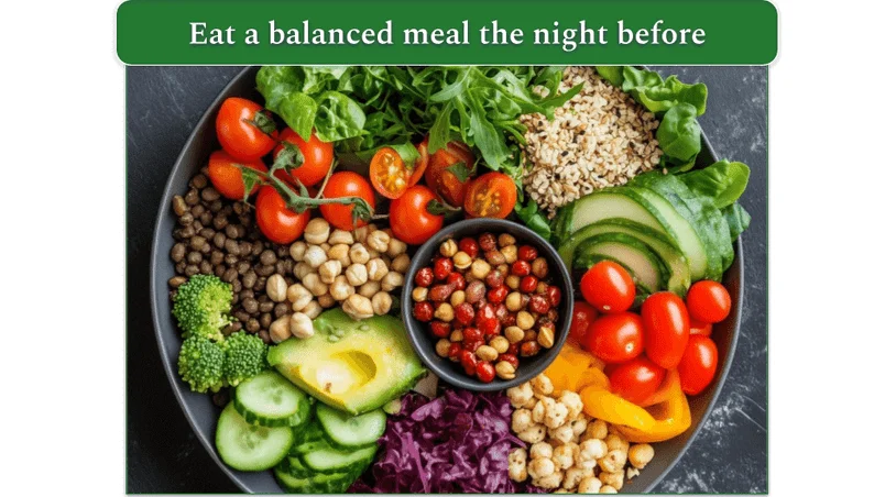 Plate of balanced nutritious food