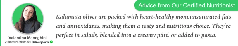 Nutritionist quote about kalamata olives