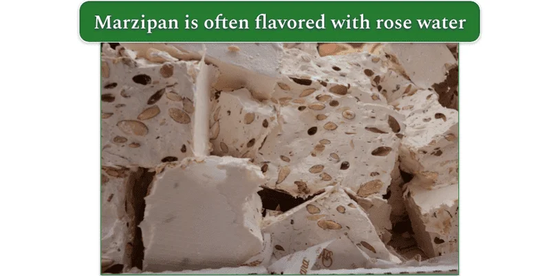 A plate of marzipan, an almond sweet