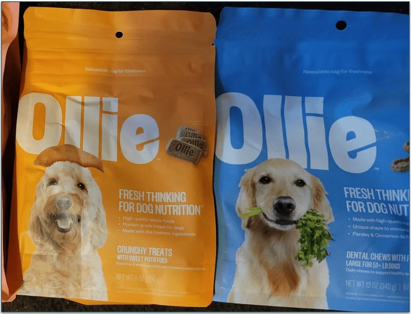 Image showing 2 treat packs from Ollie