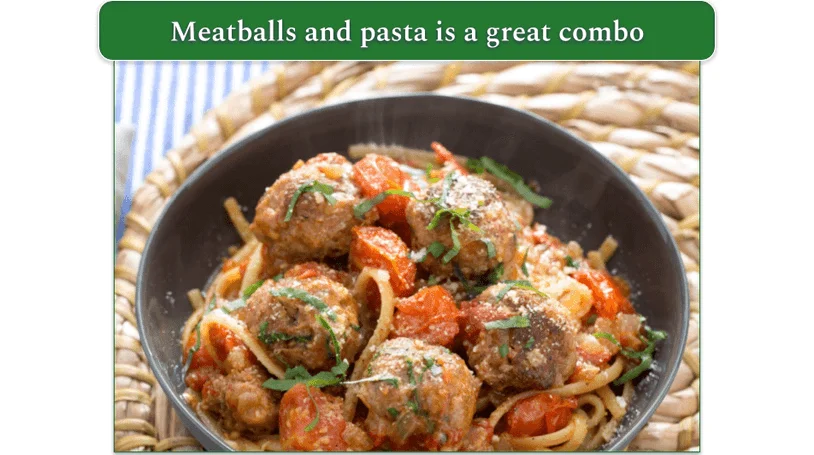 Blue Apron's Turkey Meatballs & Linguine dish