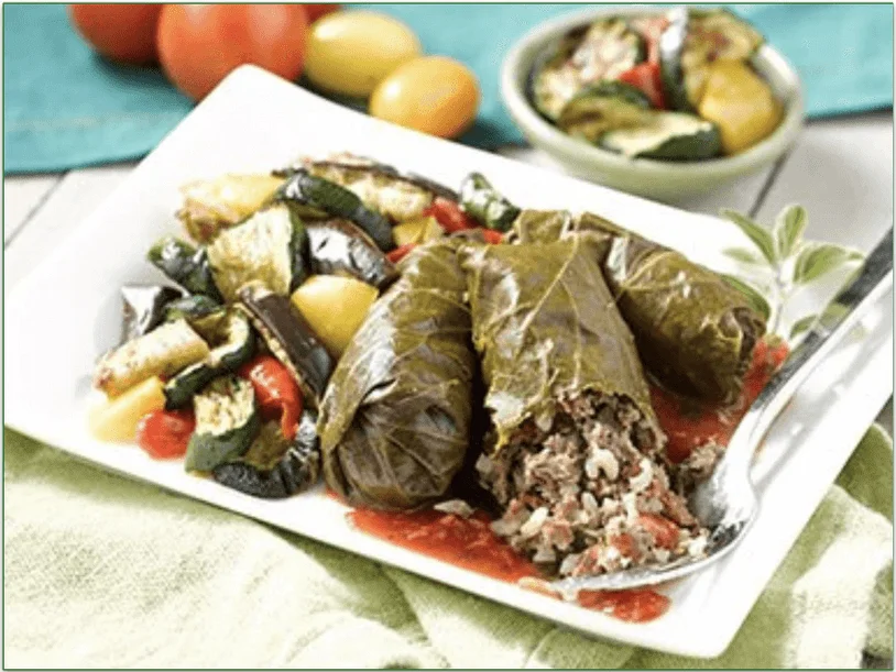 Stuffed Grape Leaves with Tomato Sauce by BistroMD