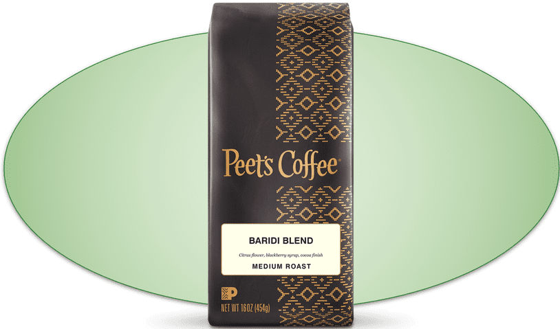 Baridi Blend packet with a turquoise oval background.