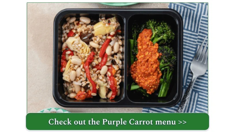 Purple Carrot's vegan dish