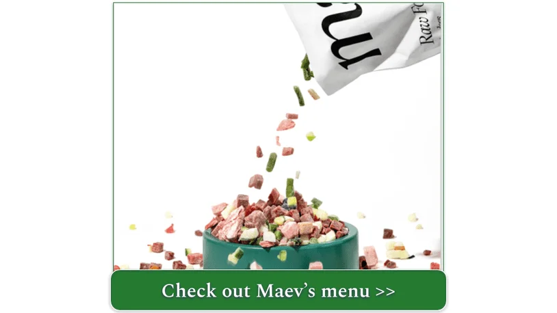 Image of Maev's frozen food being poured into a bowl from the pack