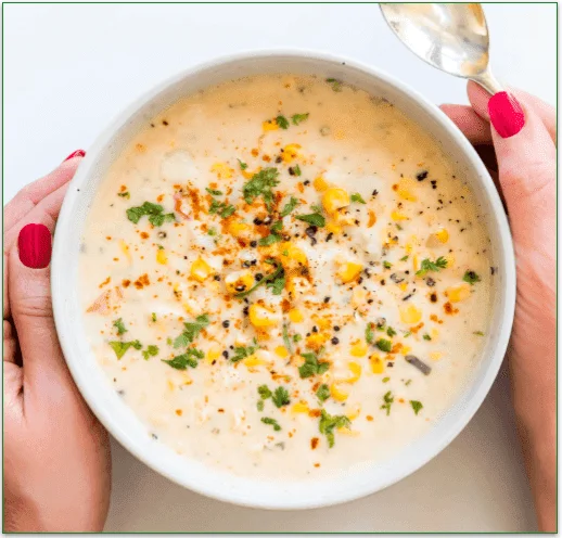 Screenshot of Spoonful of Comfort's Creamy Corn & Potato Chowder
