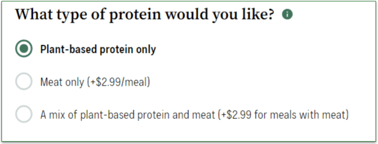 Thistle's protein choices