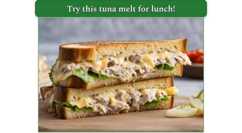 a tuna melt sandwich