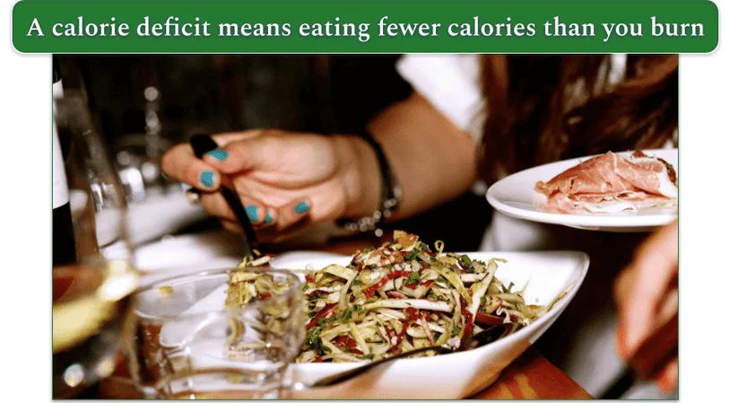 someone eating salad