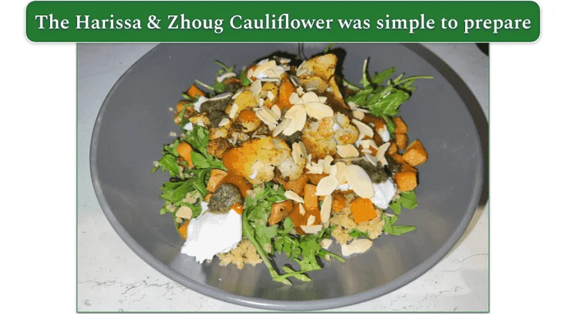 Harrissa and Zhoug Cauliflower from Green Chef