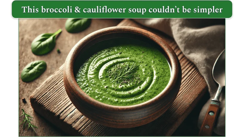 Creamy broccoli and cauliflower coup