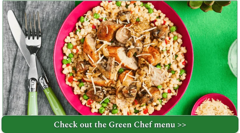 A sausage and grain dish that can be made with a Green Chef meal kit