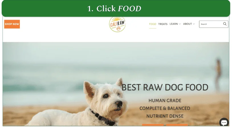 a screenshot of cali raw's homepage