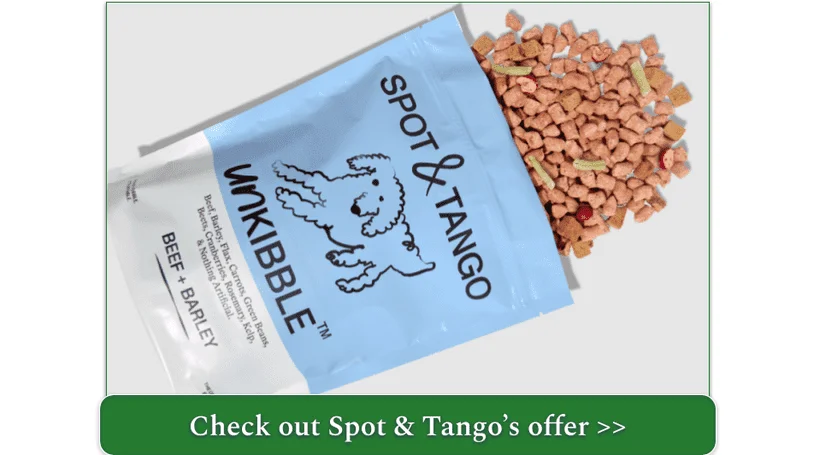 A bag of Spot & Tango's Beef+Barley UnKibble