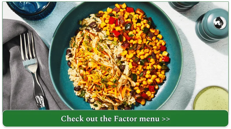 Factor's Shredded Chicken Taco Bowl with Roasted Corn Salsa & Cilantro Lime Sour Cream