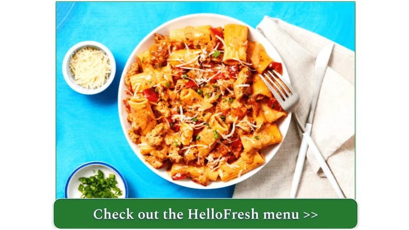 HelloFresh's Chicken Sausage Rigatoni dish