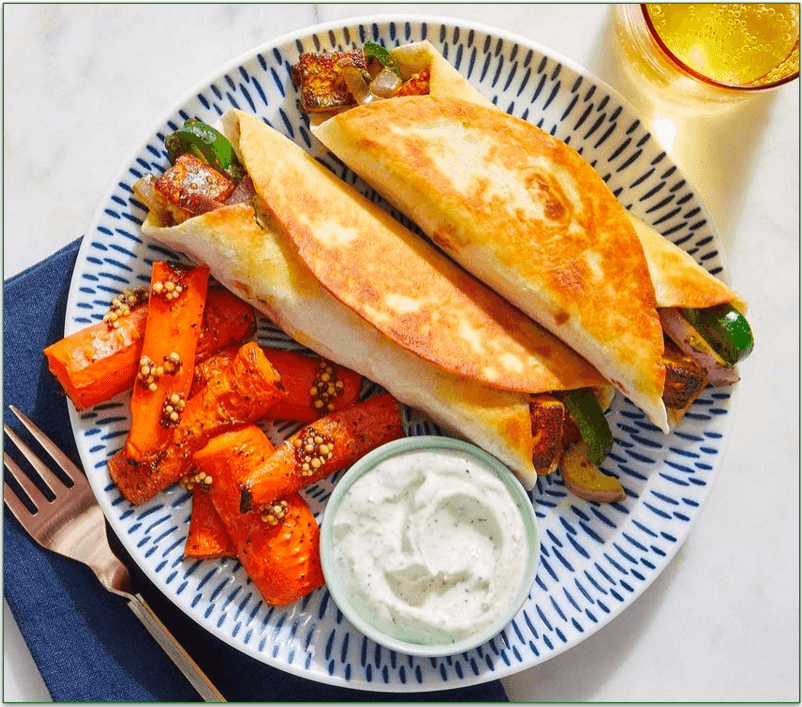 Blue Apron's Indian-Style Paneer Wraps with Cilantro-Yogurt Sauce