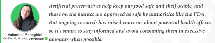 Quote from our nutritionist about the potential health effects of artificial preservatives