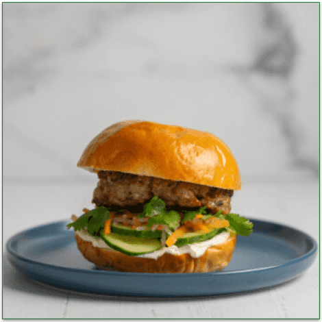 Feast & Fettle's Banh Mi Burger with Spicy Thai Basil Aioli