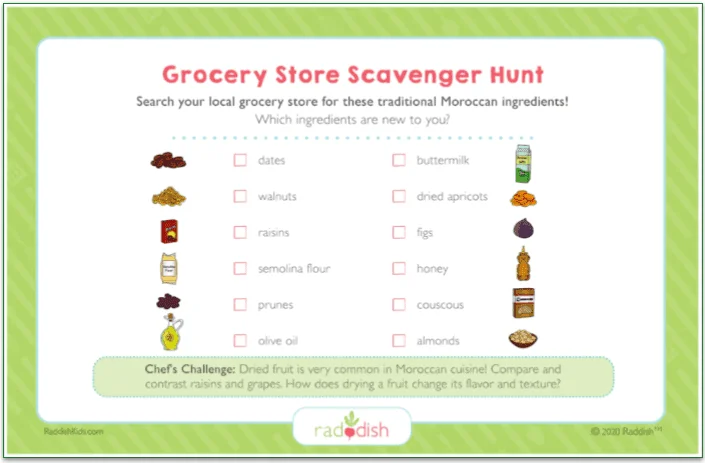 Raddish Kids' scavenger hunt