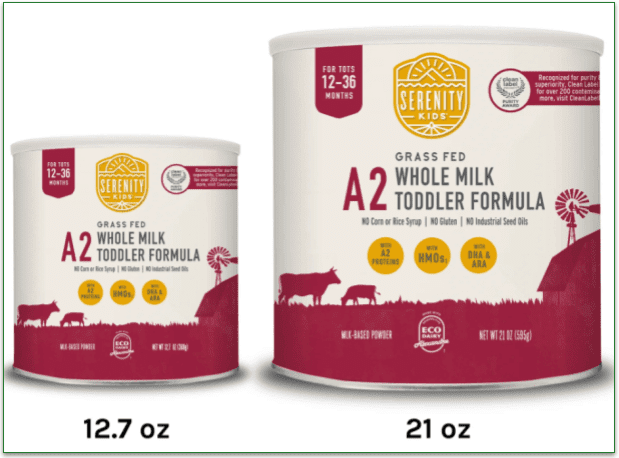 Screenshot of the 2 available sizes for A2 formula