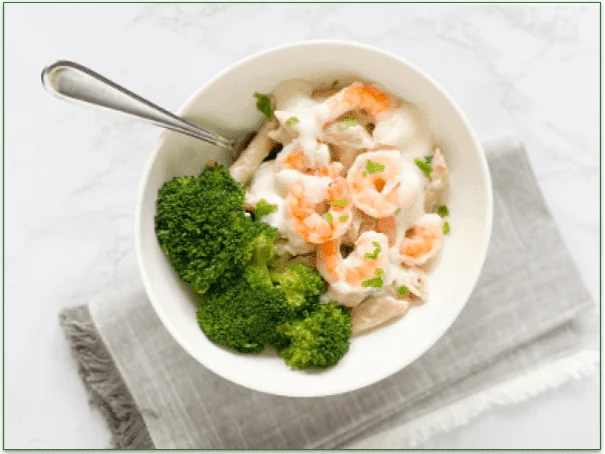 Diet-to-Go's Shrimp Alfredo dish