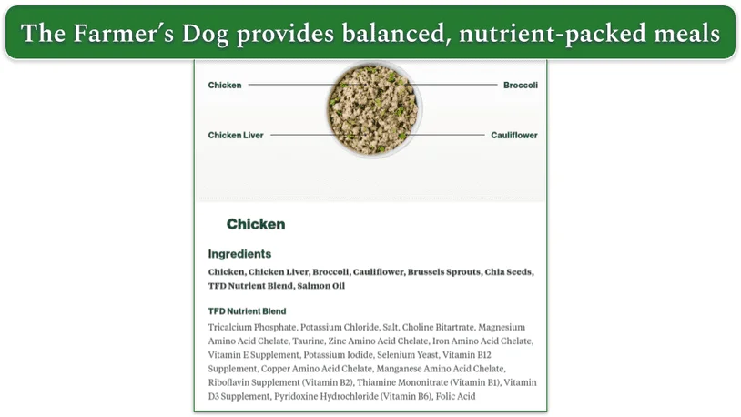 A picture of The Farmer’s Dog chicken recipe
