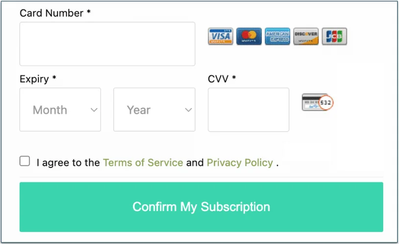 Screenshot of BoxCat's checkout