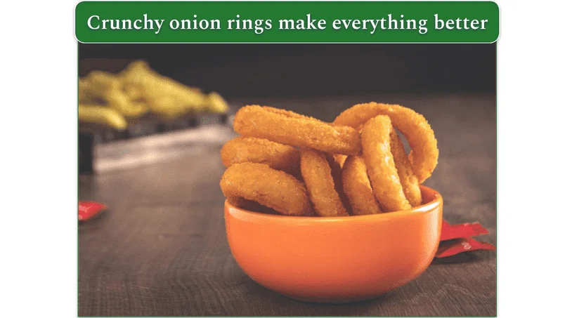 A small bowl of onion rings