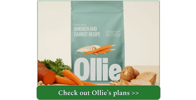 A bag of Ollie's Gently Baked Chicken and Carrot Recipe