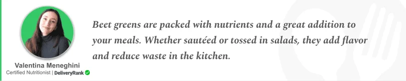 Quote from our certified nutritionist about uses for beet greens