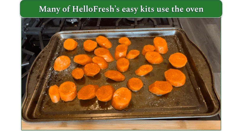 Carrots on a baking tray