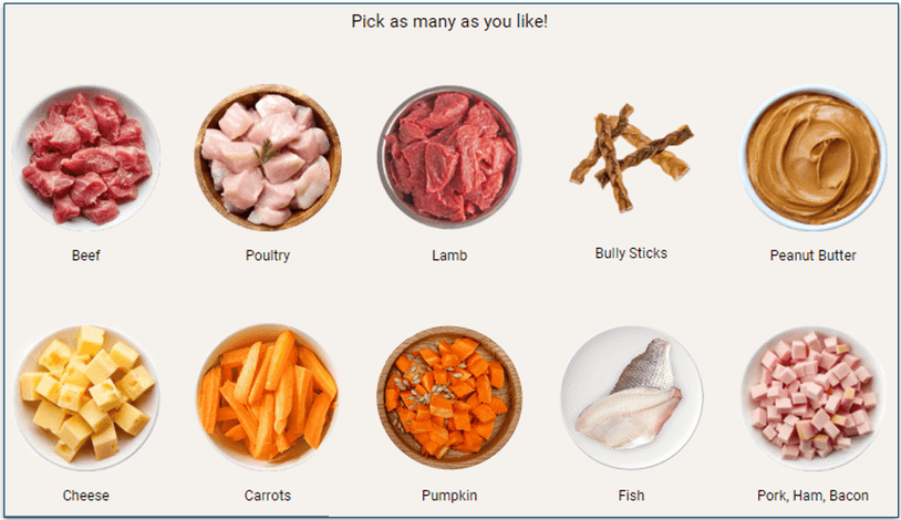 Redbarn's meal customization quiz