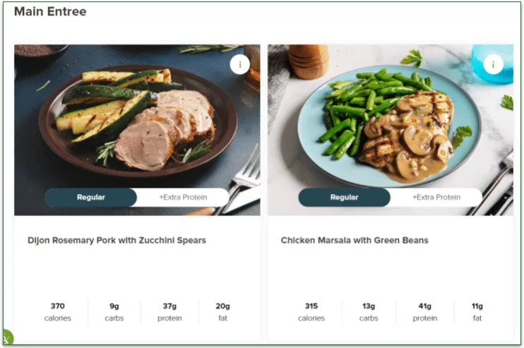 A few Metabolic Meals keto dishes