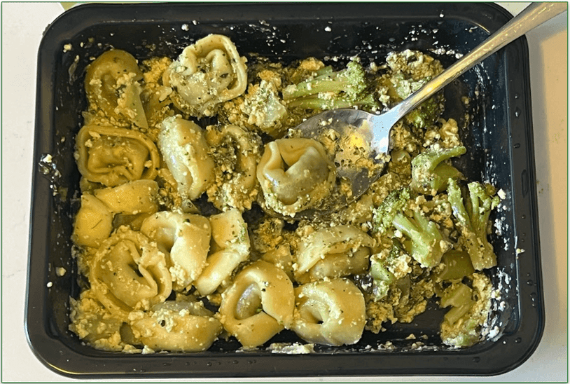 Purple Carrot's Portobello Tortelloni with Pesto Brocolli & Tofu Ricotta