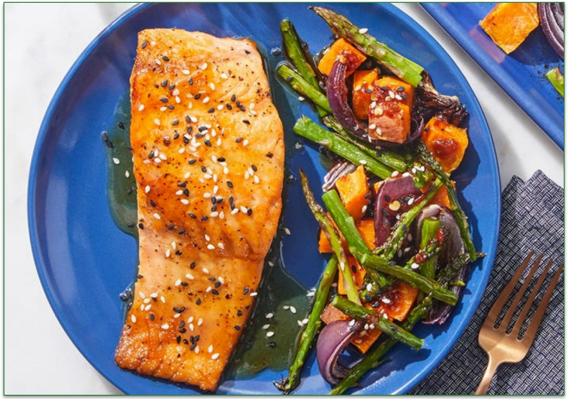 Blue Apron's Yuzu-Orange Glazed Salmon with Roasted Vegetables