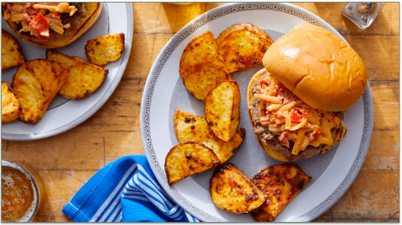 Blue Apron's Pimiento Cheeseburger with Roasted Potatoes & Creamy Ranch