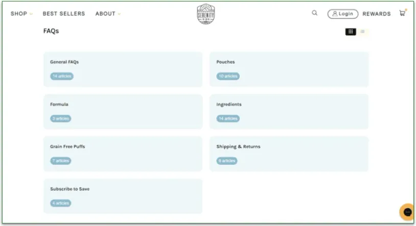 FAQ page on Serenity Kids