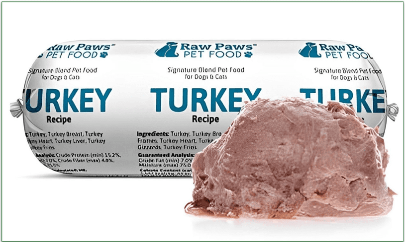a screenshot of raw paws' Signature Blend Pet Food for Dogs & Cats - Turkey Recipe, 1 lb
