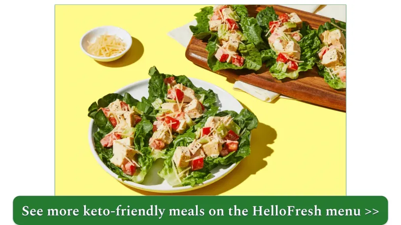 a screenshot of hellofresh's Greek Chicken Salad Lettuce Wraps