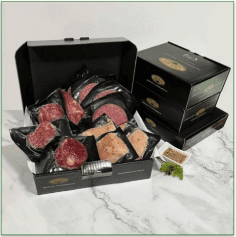 Chicago Steak Company delivery with products on display