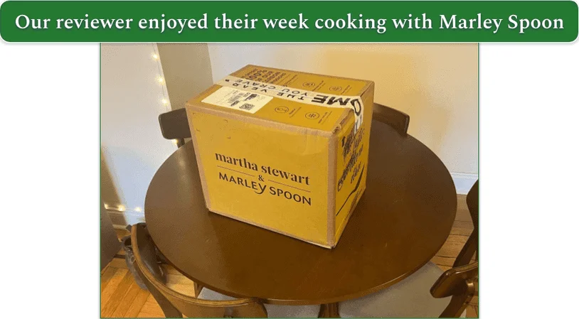 Marley Spoon delivery box on a table