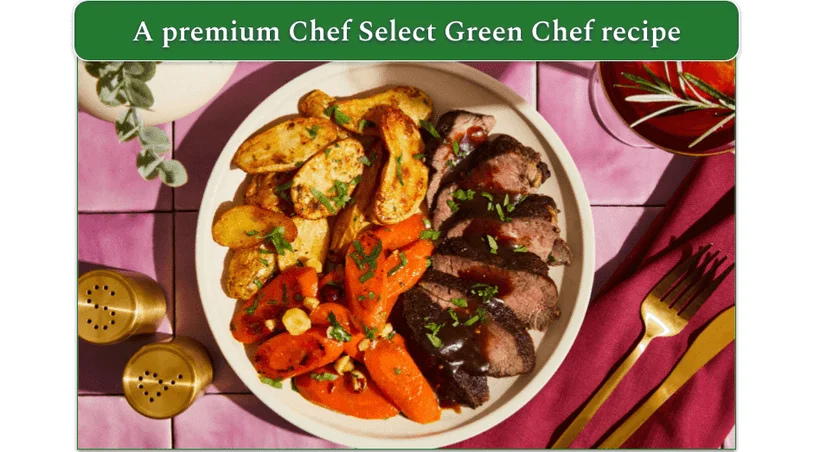 Green Chef's Premium Beef Tenderloin with Cherry Sauce