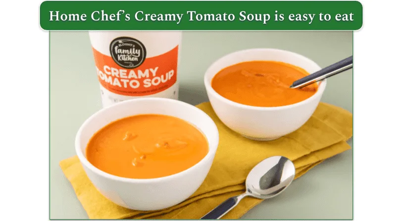 Tomato soup served in bowls