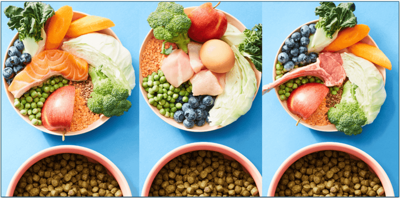 Bezzie offers 3 dry recipes: salmon, chicken, and lamb