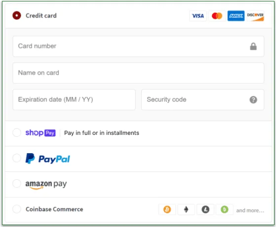 Icon Meals payment methods
