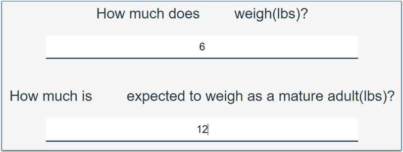 Instinct's Feeding Calculator